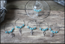 Vinglassmycke i Turkost/ Wineglass charms in Turquoise
