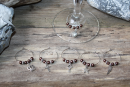 Vinglassmycke i Brunt/ Wineglass charms in Brown