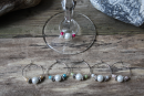 Vinglassmycken med färgade pärlor/  Wineglass Jewelry with colored beads